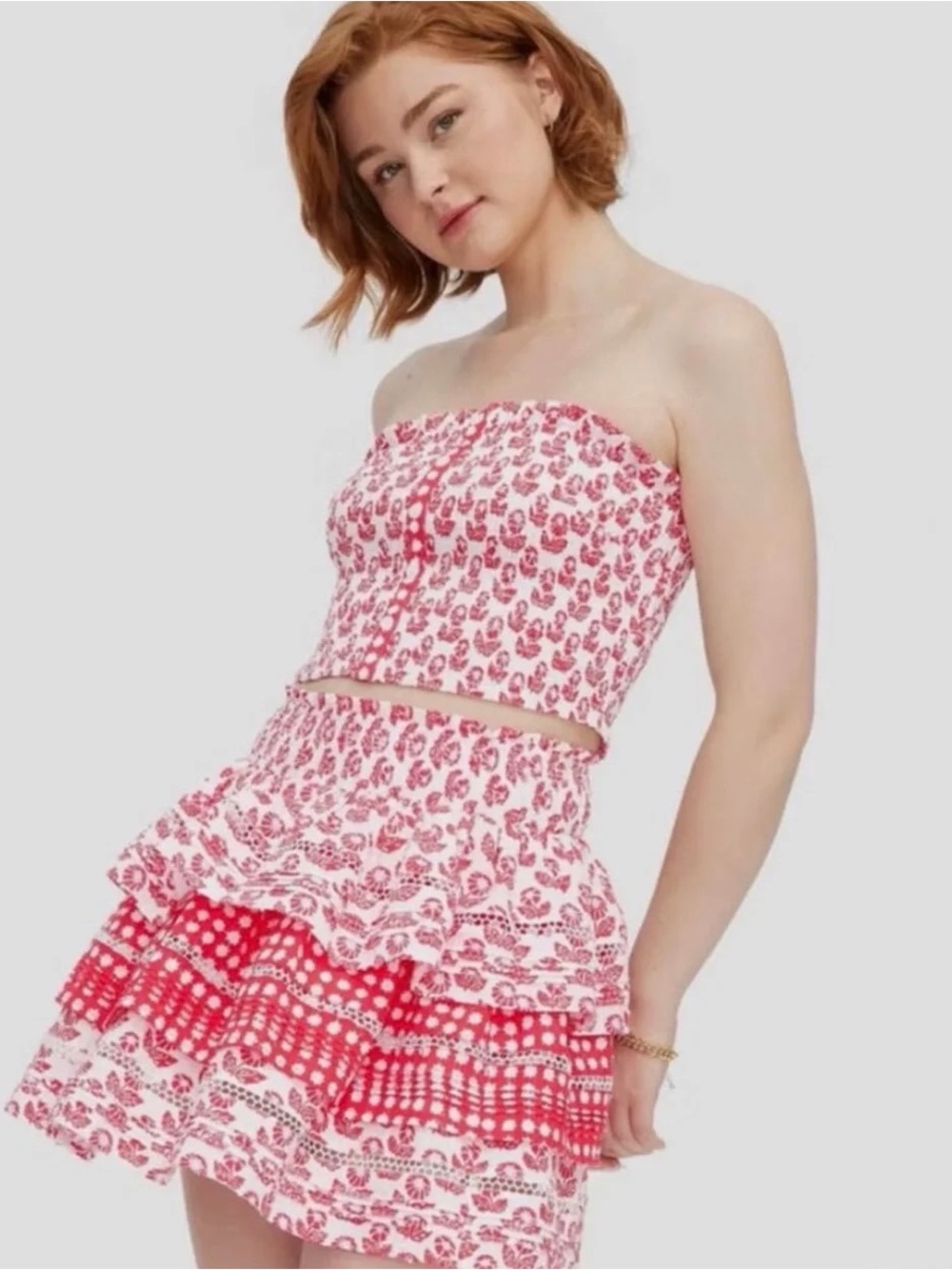 Roller Rabbit x Target Pink Printed Ruffle Skirt (Size M)